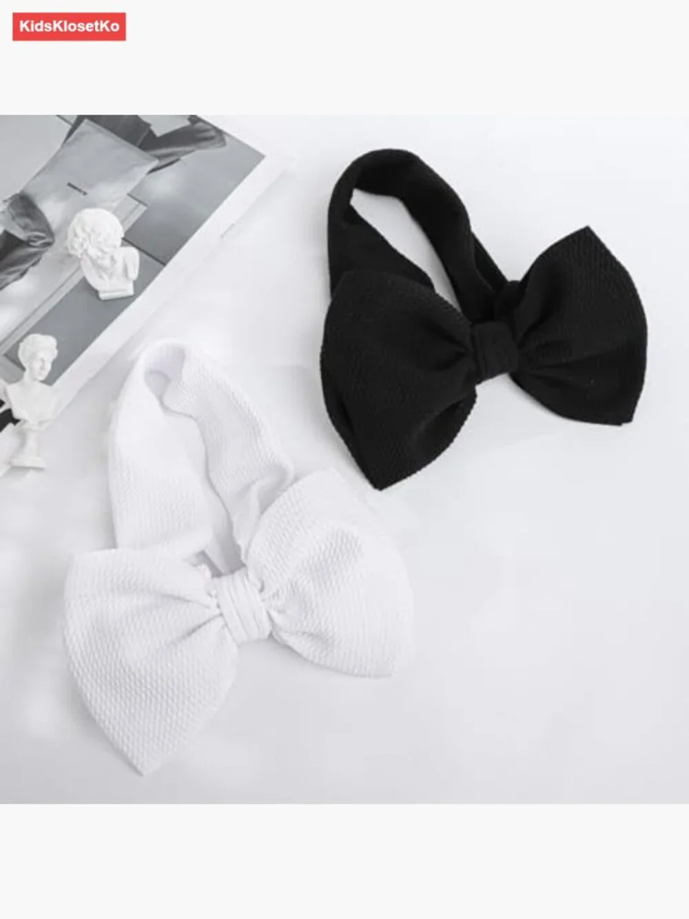 Big Bows Hairband for Baby Girls 2 Pack Soft Stretchy Headbands